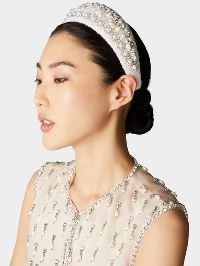 Roger Vivier RV Pearl Embroidery Hairband in Wool outlook