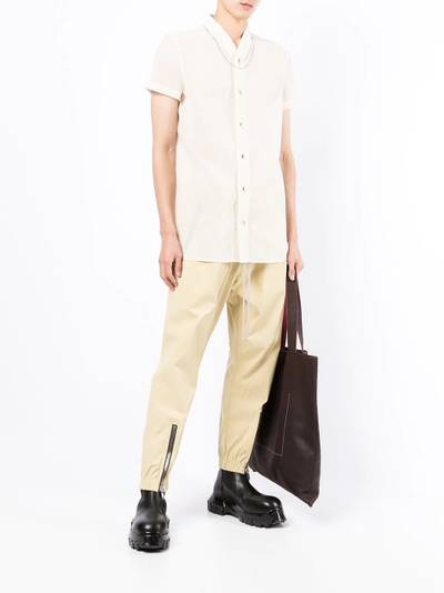 Rick Owens woven gold short-sleeve shirt outlook