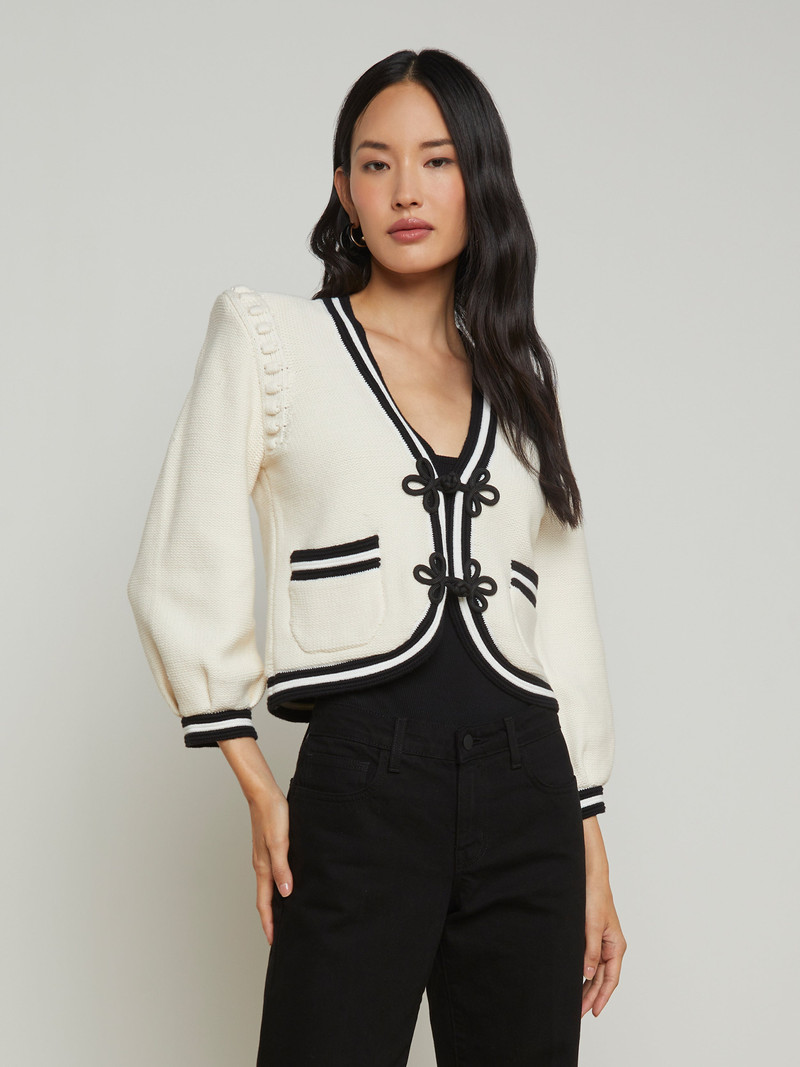 L'AGENCE Kaito Cropped Cardigan outlook