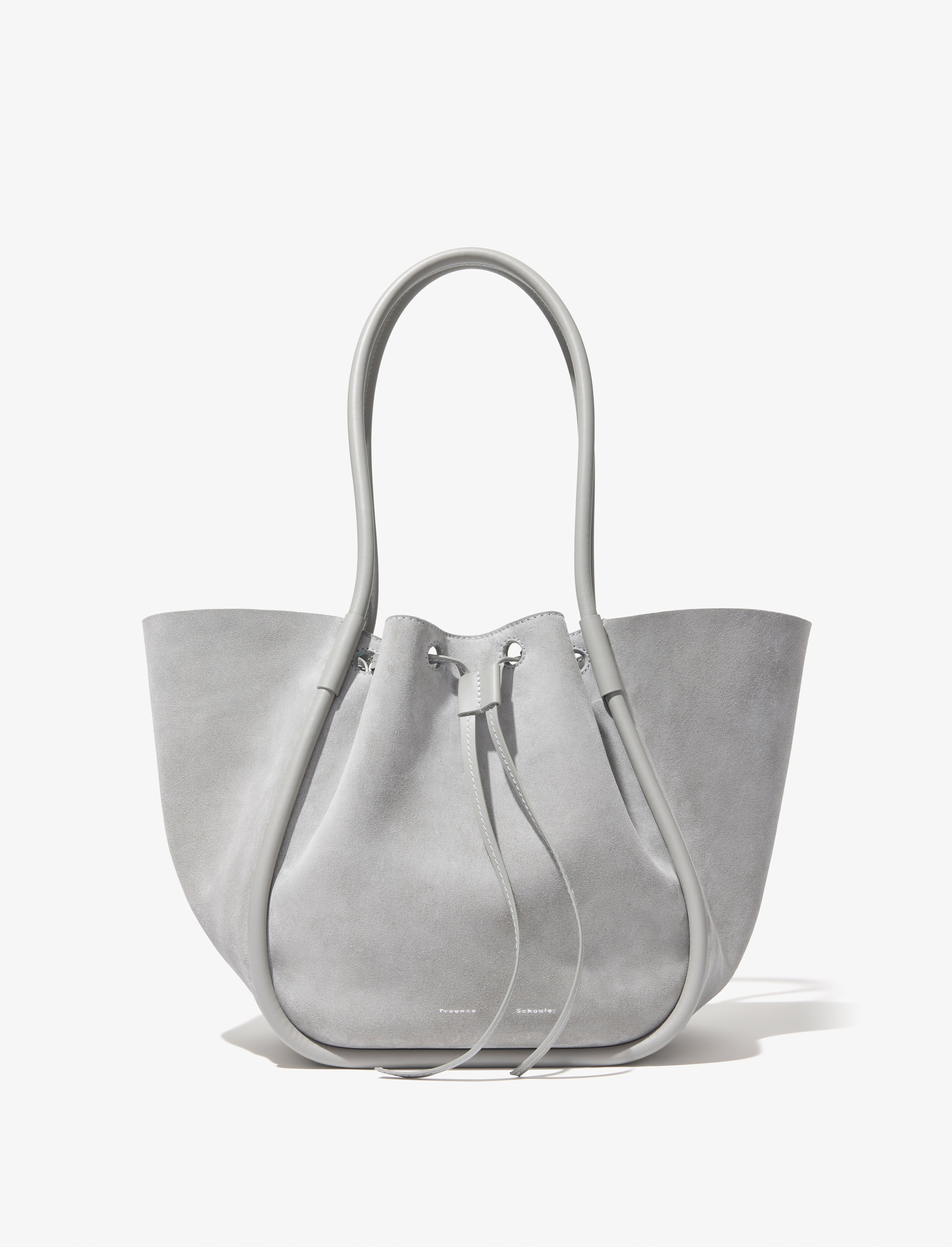 Large Ruched Tote in Suede - 1