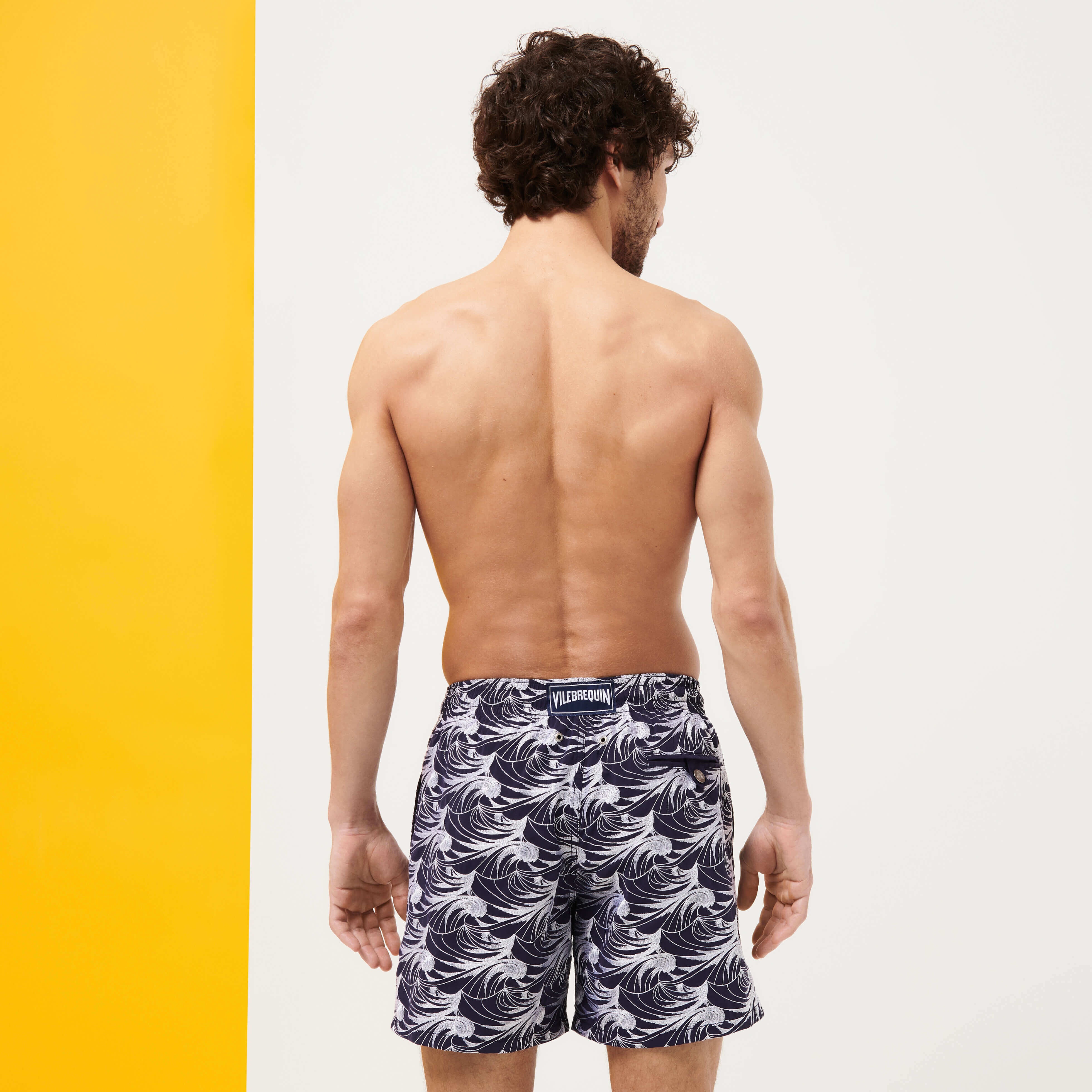 Men Swim Trunks Embroidered Waves- Limited Edition - 4