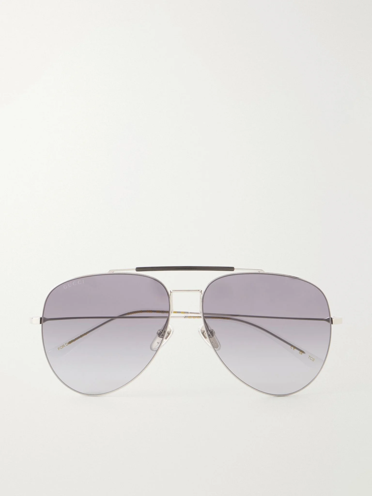 Pure Light Double-Bridge Aviator-Style Silver-Tone Sunglasses Silver - 1