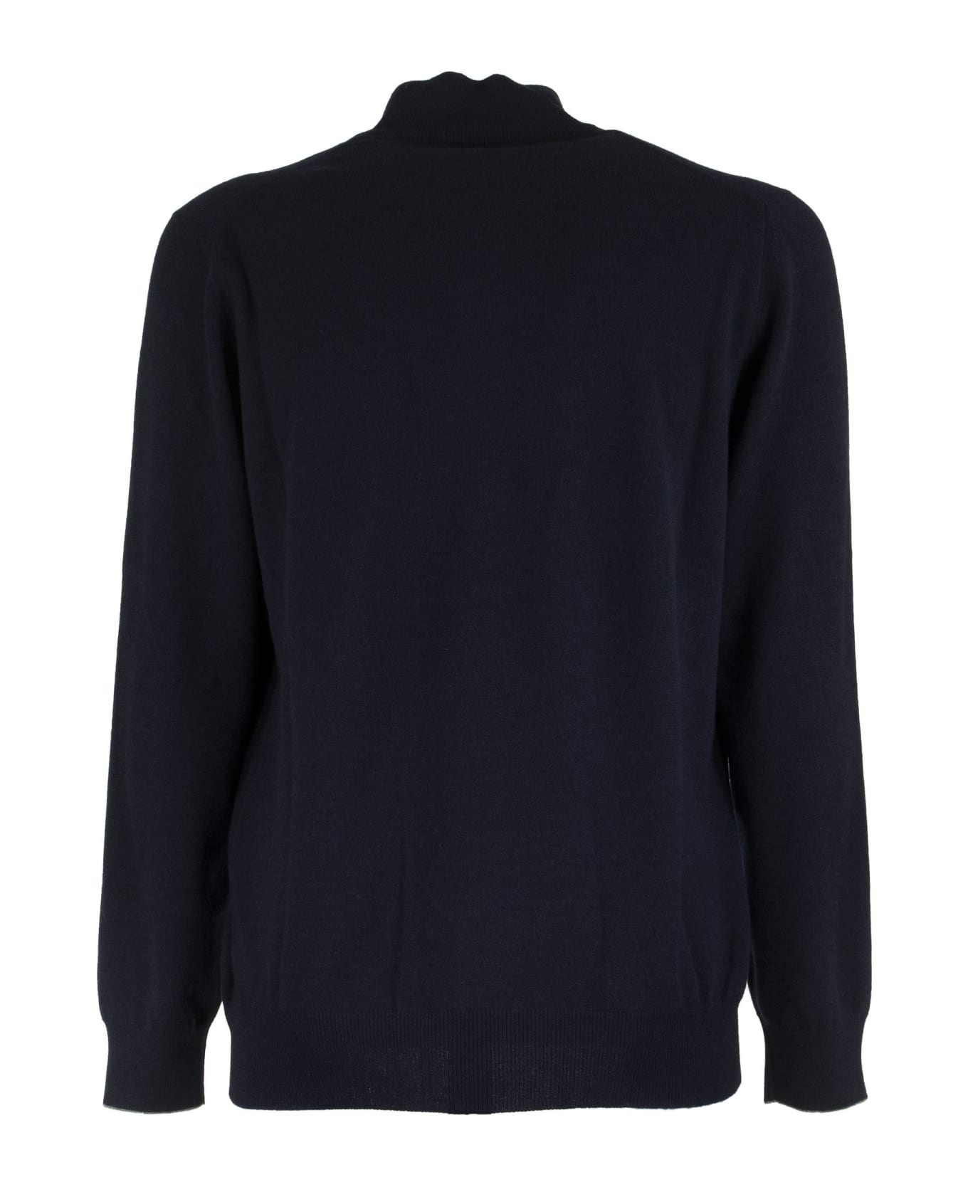 Cashmere Turtleneck Sweater With Zipper - 2