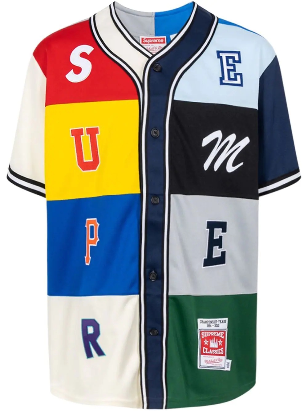 x Mitchell & Ness patchwork baseball jersey - 1