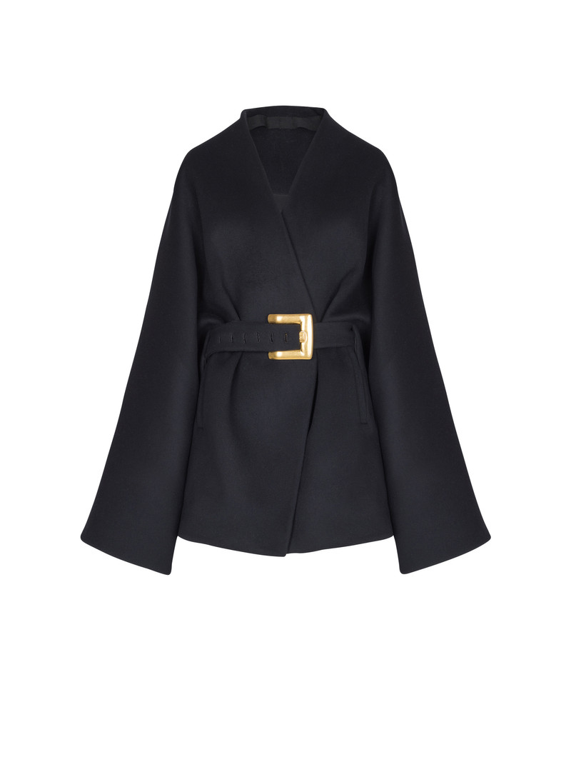 Short wool wrap coat 1