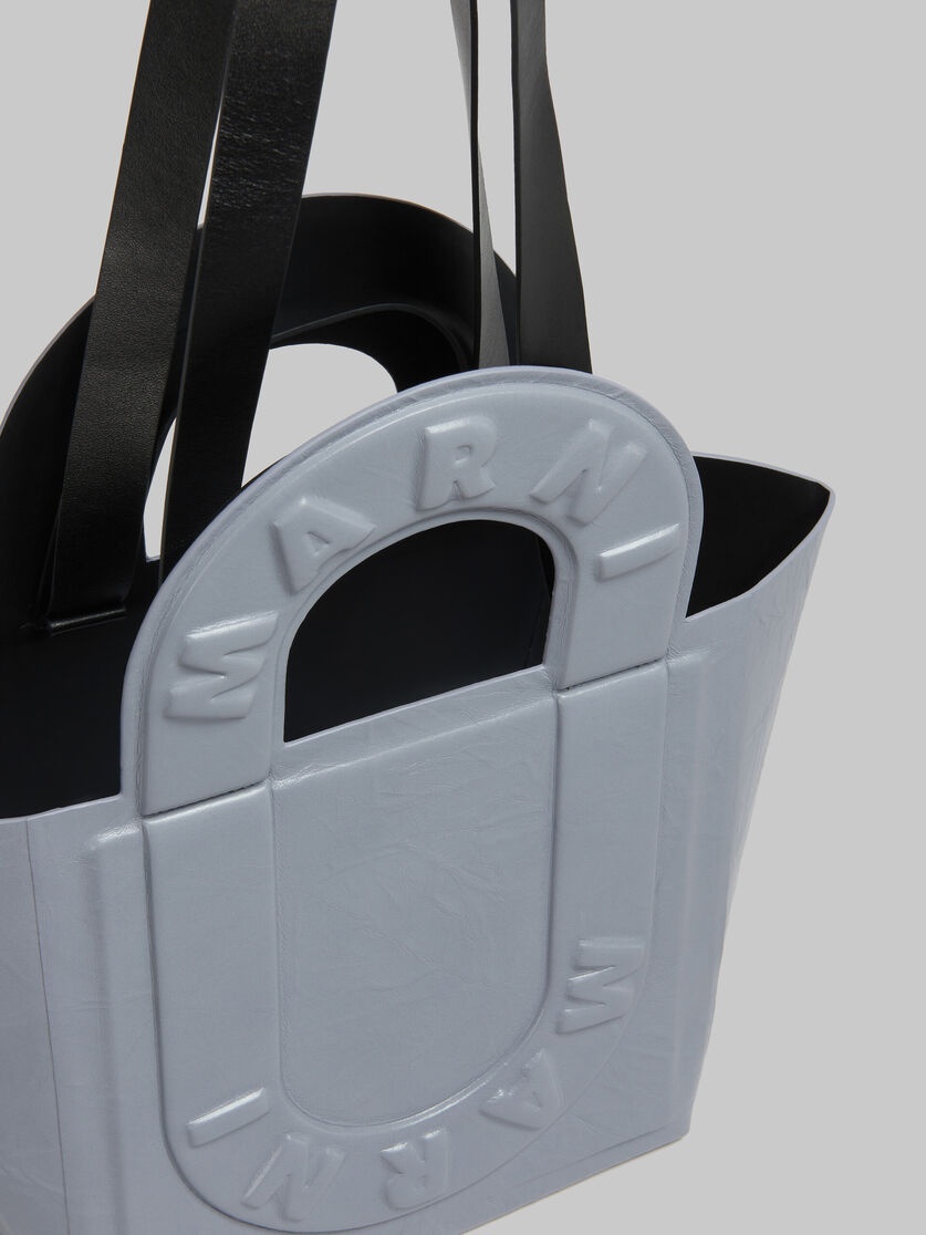 GREY LEATHER SWEEDY SMALL TOTE BAG - 4