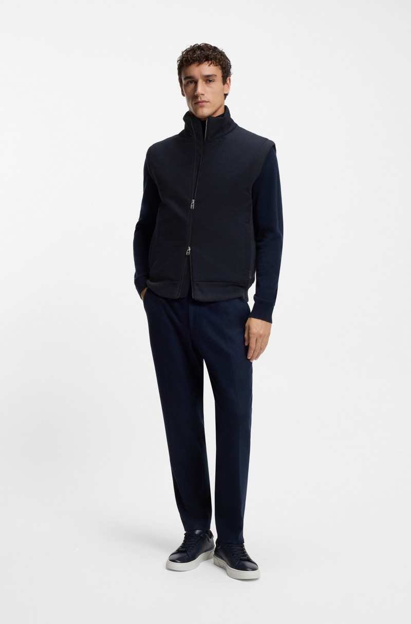 BOSS FLANNEL GILET WITH RIBBED TRIMS outlook