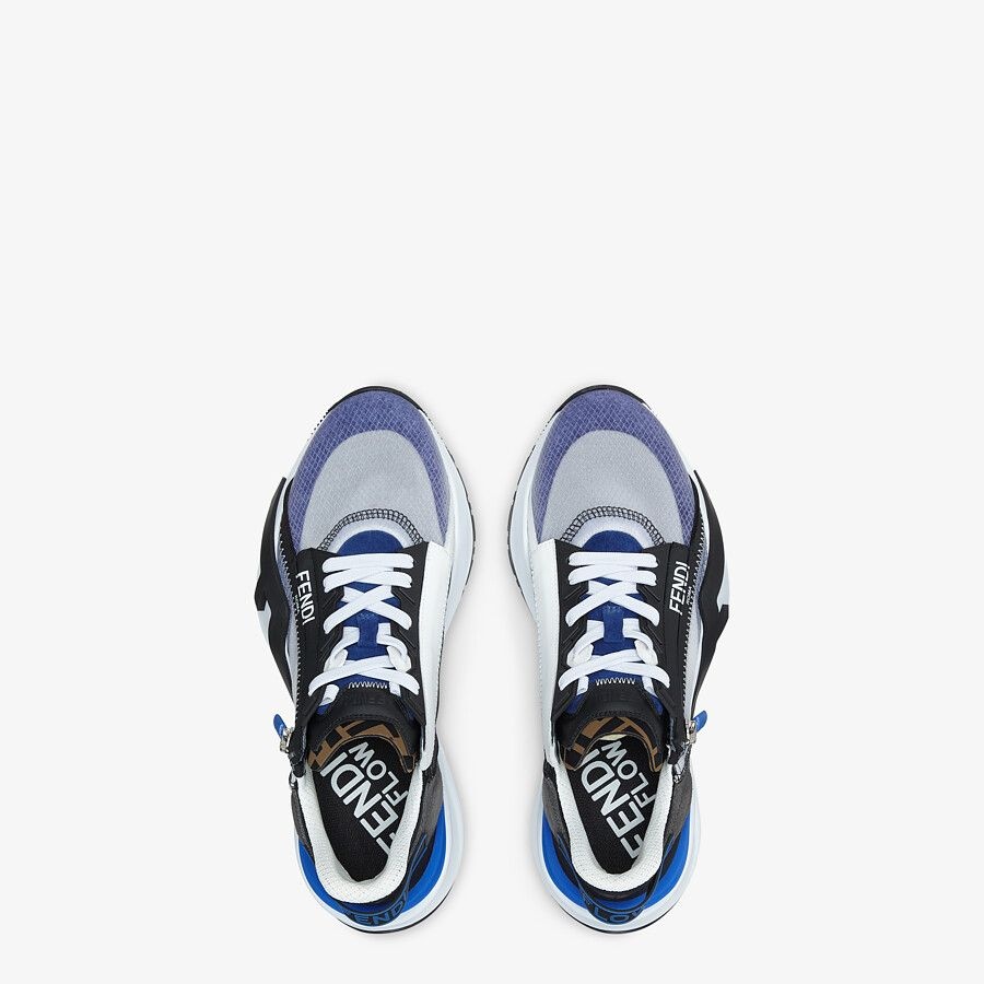 Blue nylon low-tops - 4
