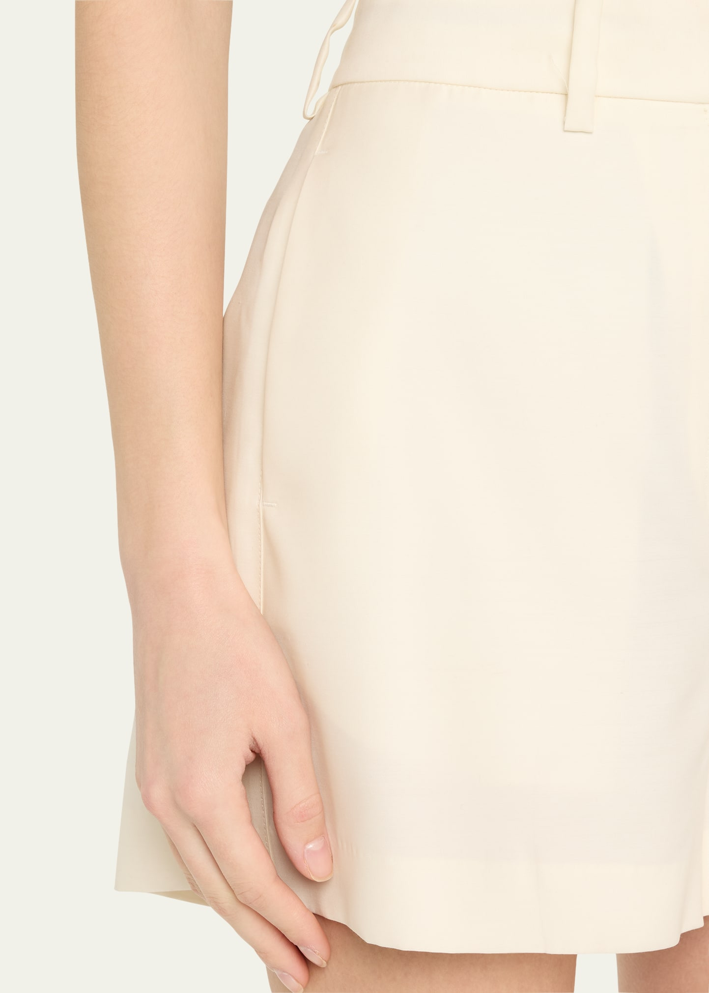 Pilar High-Rise Wool Silk Shorts - 5