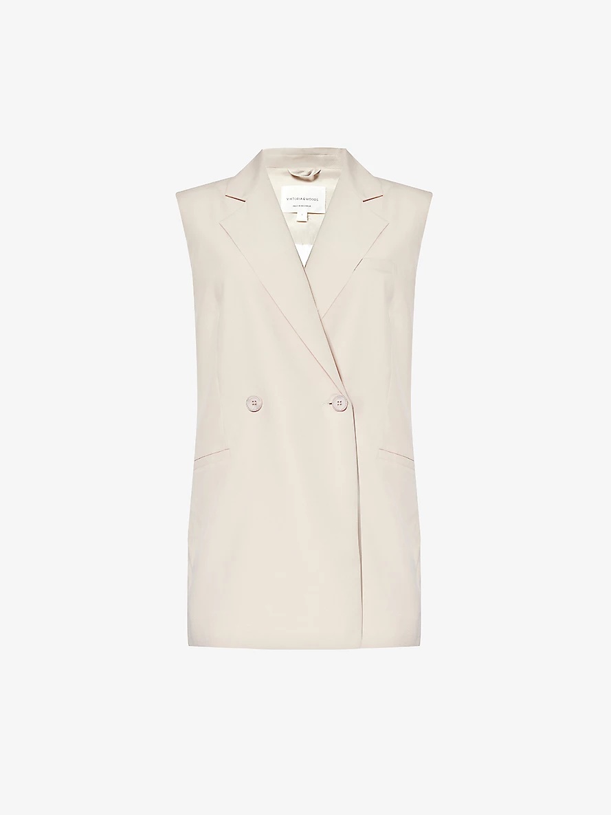 Legendary sleeveless regular-fit cotton and linen-blend blazer - 1