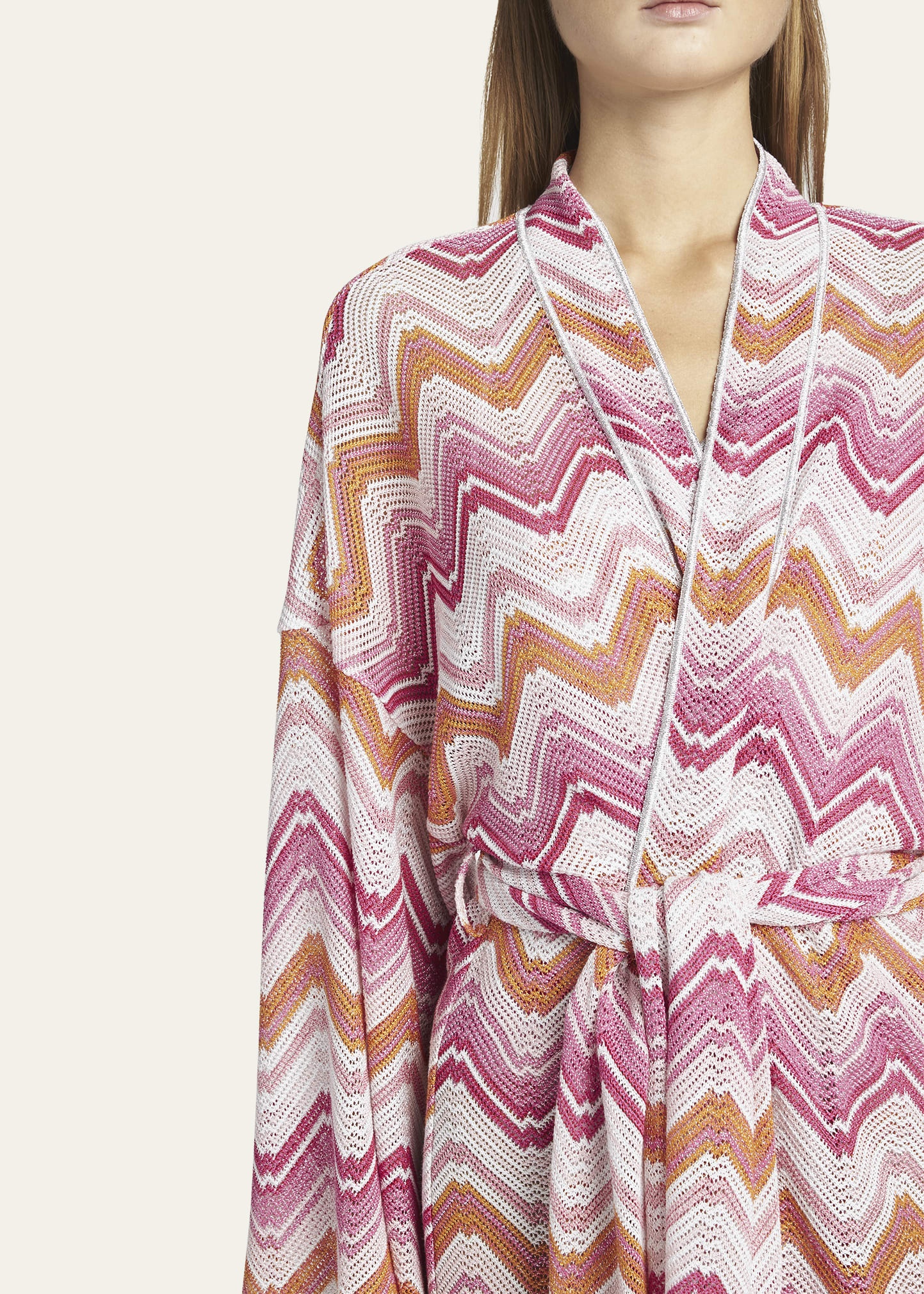 Microshaded Zig-Zag Kimono Coverup - 4