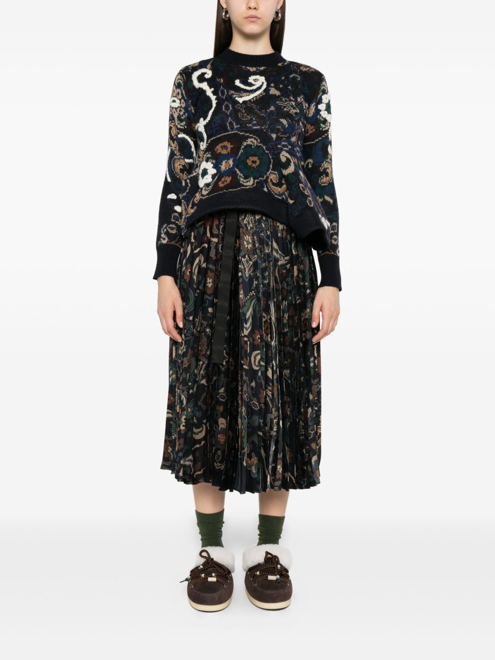 floral-pattern embellished sweater - 2