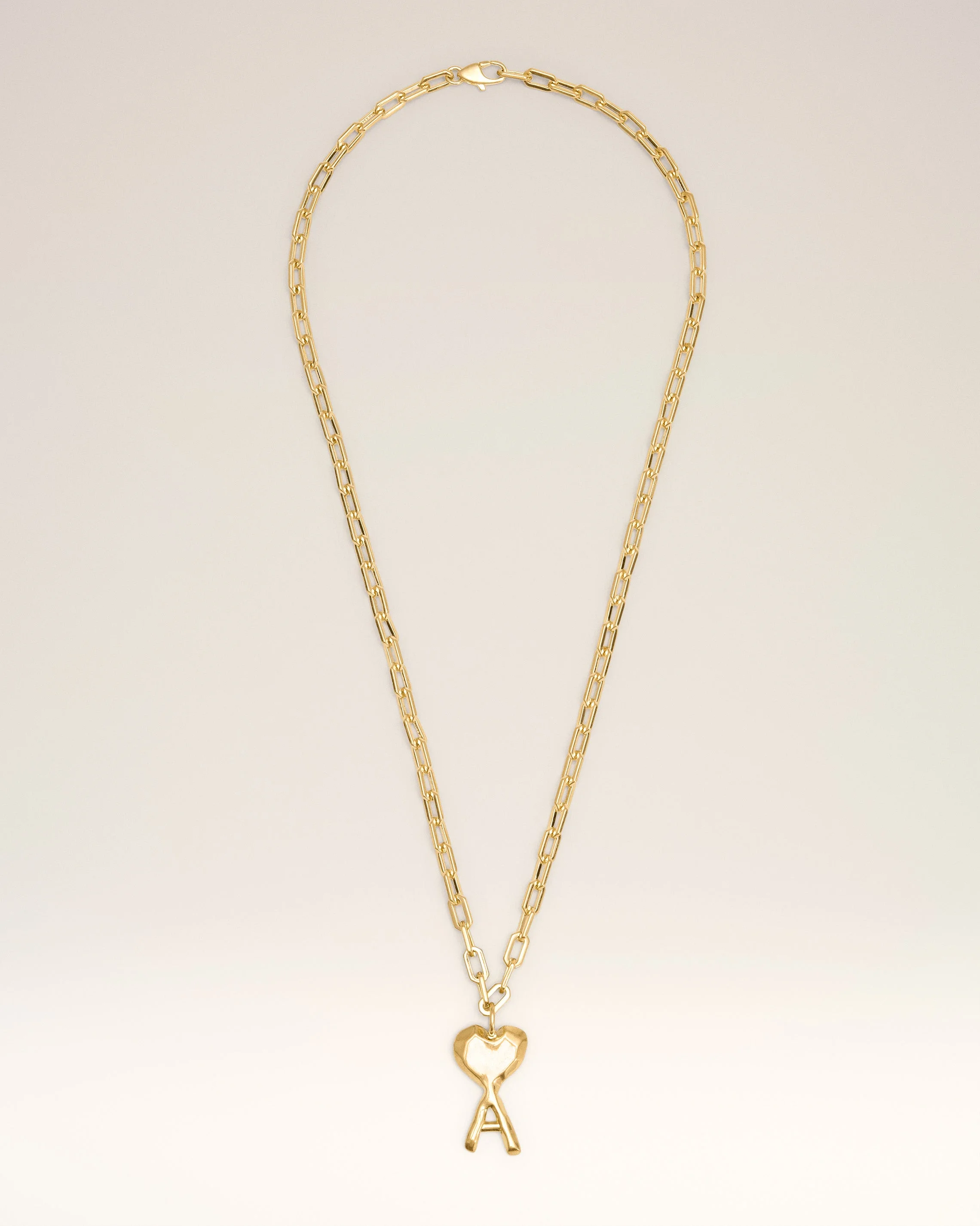GOLD BRASS HAMMERED AMI DE COEUR NECKLACE - 1