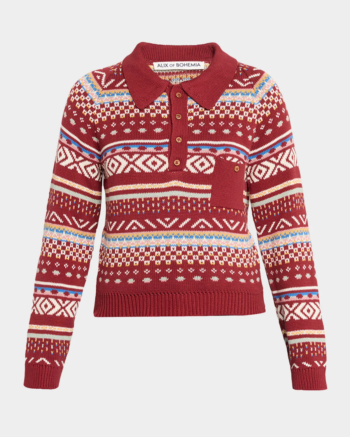 Liza Fairisle Raglan Sweater - 1