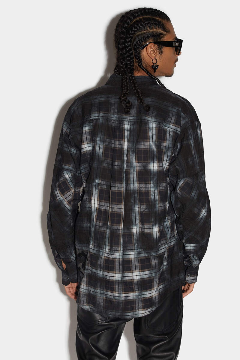 DIRTY CHECK DROPPED SHOULDER SHIRT - 2