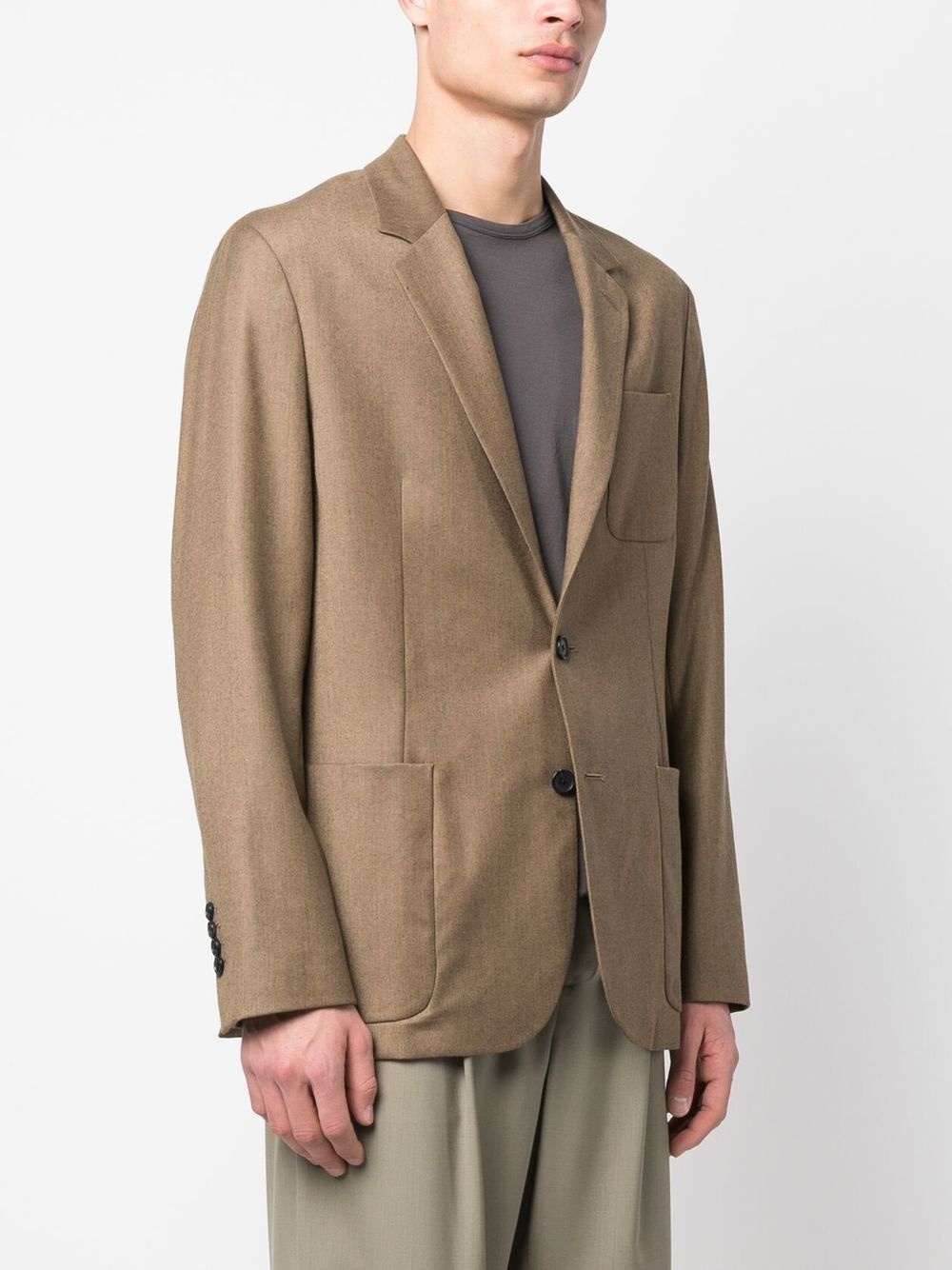 single-breasted wool-cashmere blazer - 3