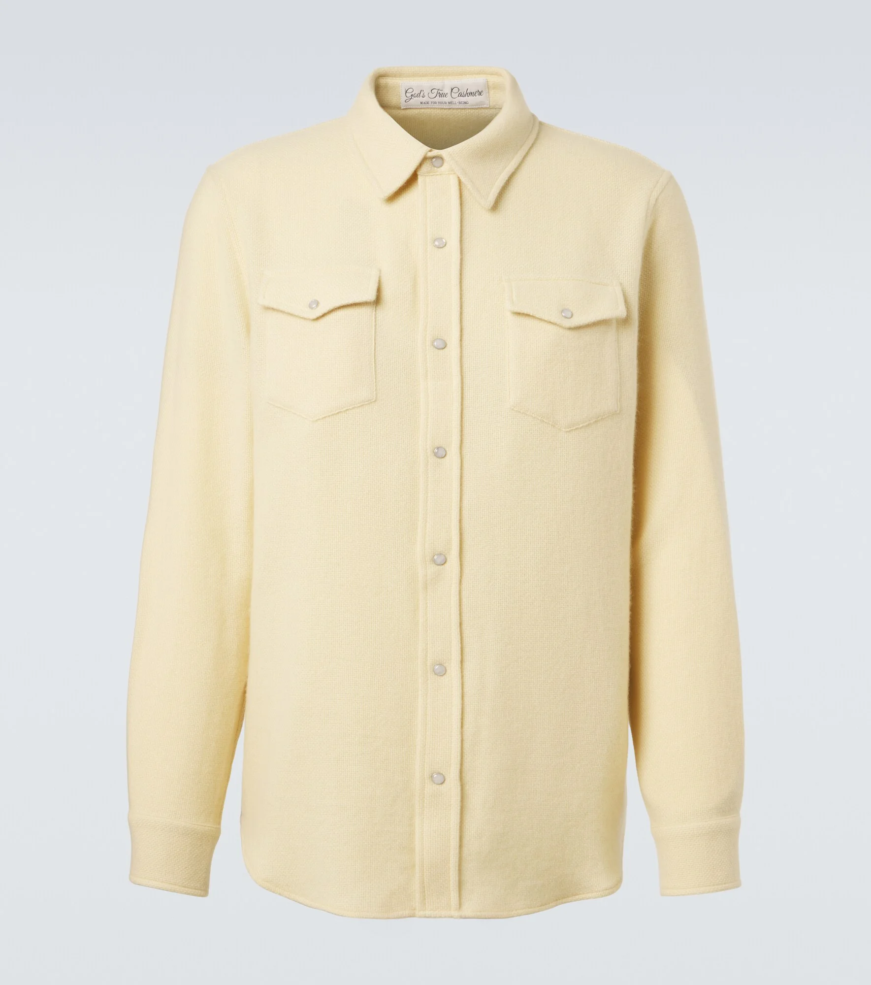 Daffodil Solid cashmere shirt with moonstone - 1