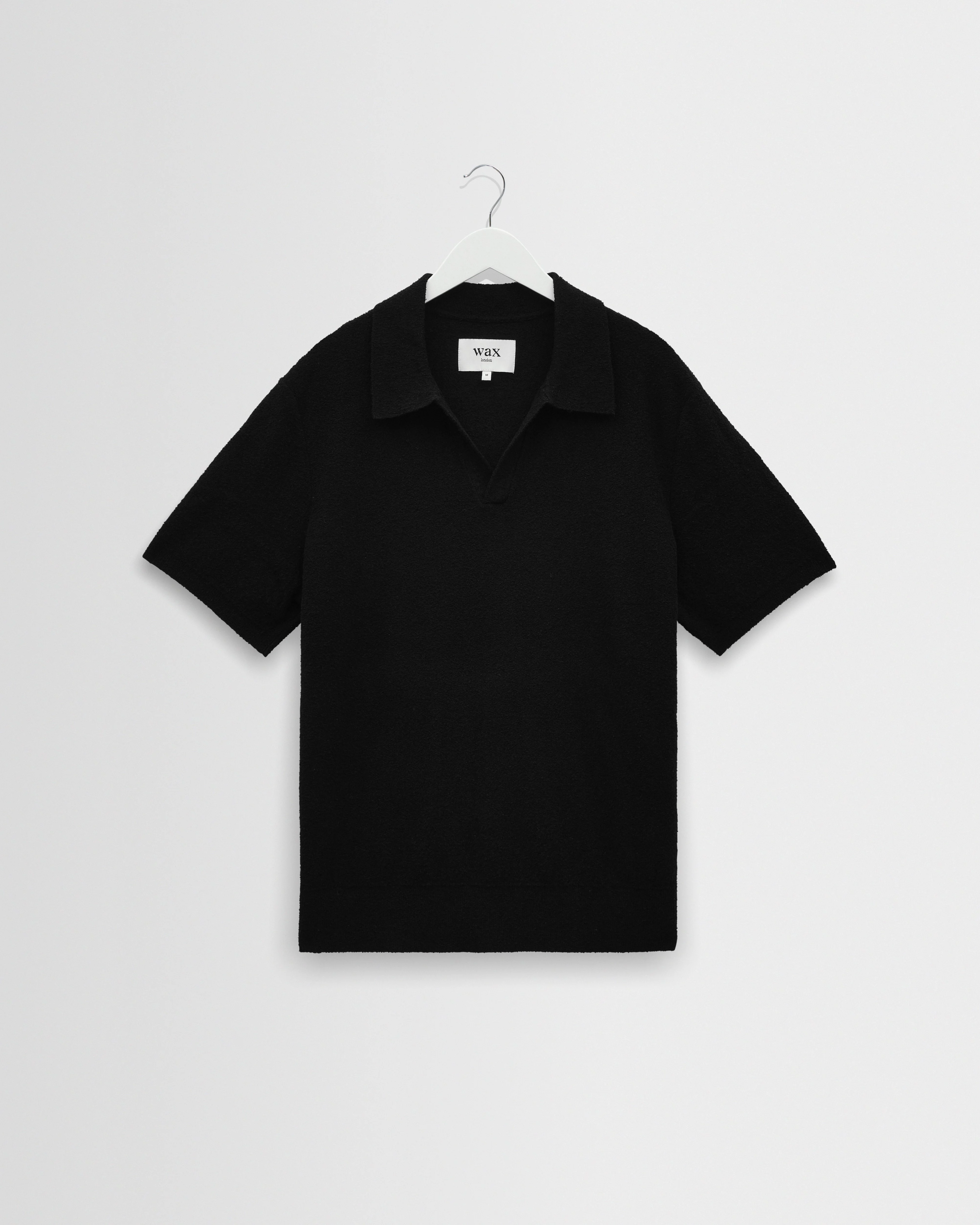 Siena - Black Boucle Knitted Polo Shirt - 1