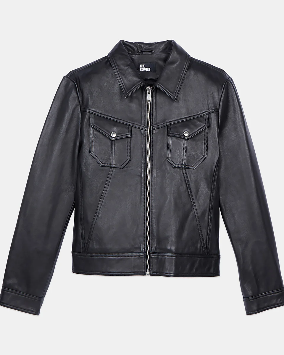 BLACK LEATHER JACKET - 1