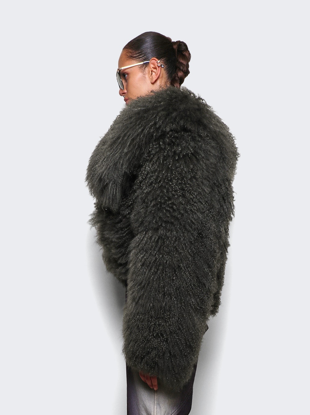 Mongolian Fur Jacket Green - 4