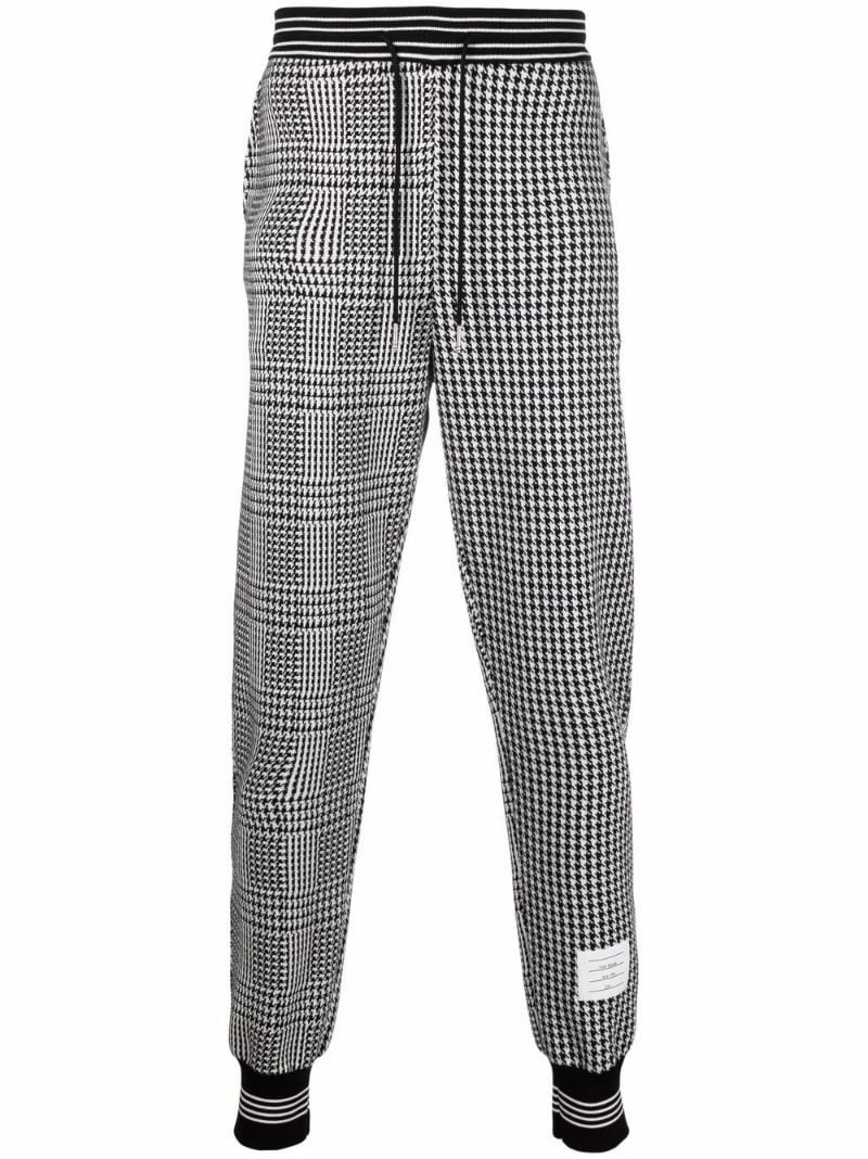 houndstooth print track pants - 1