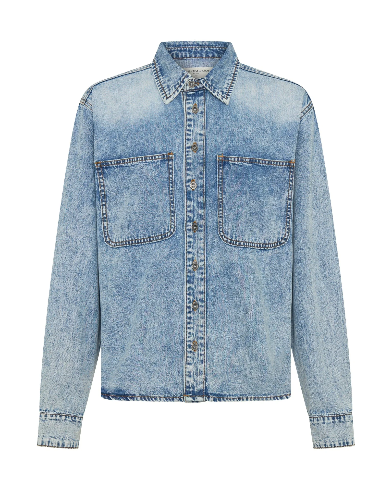 Nixie Classic Fit Denim Shirt - Acid Blue - 1