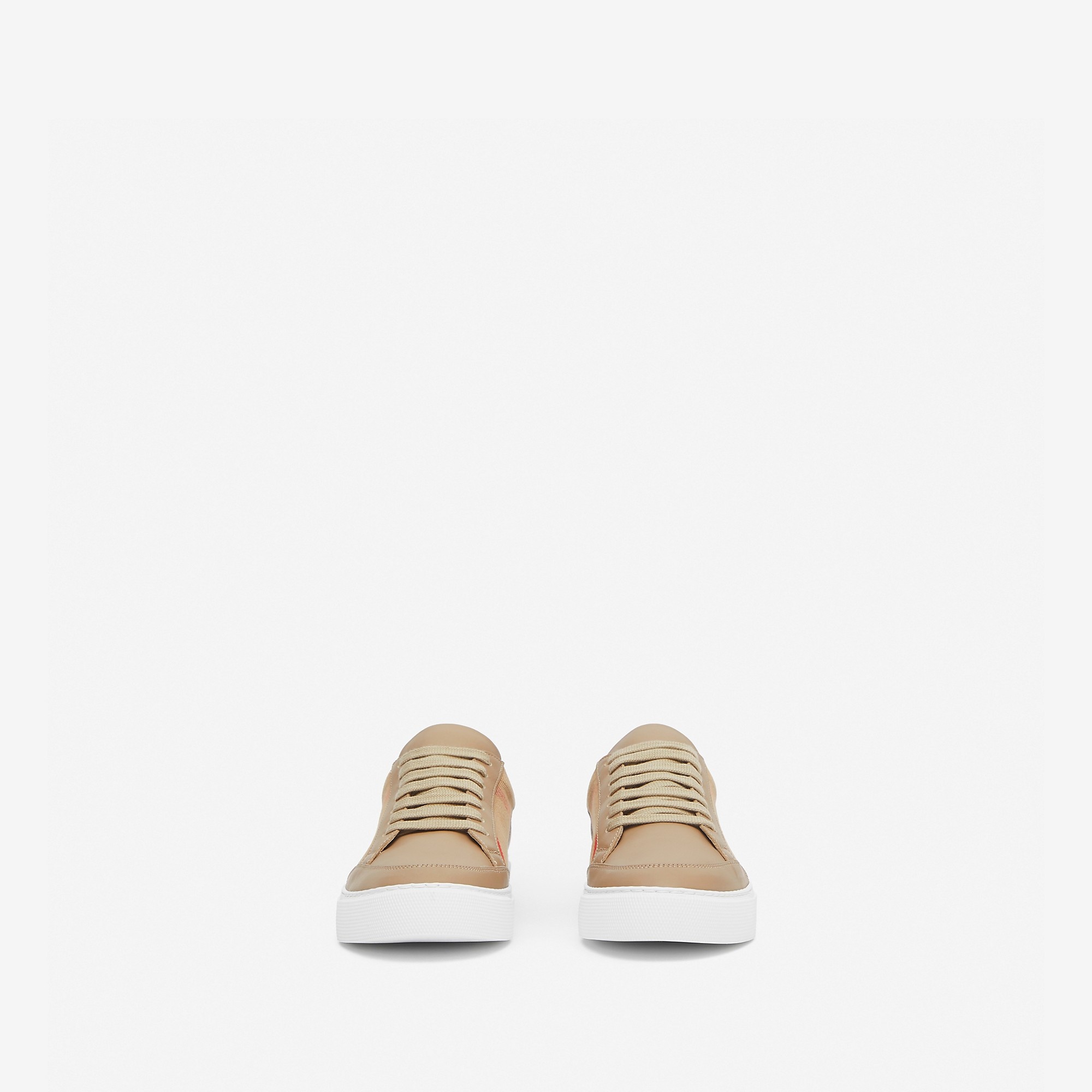 House Check Cotton and Leather Sneakers - 2