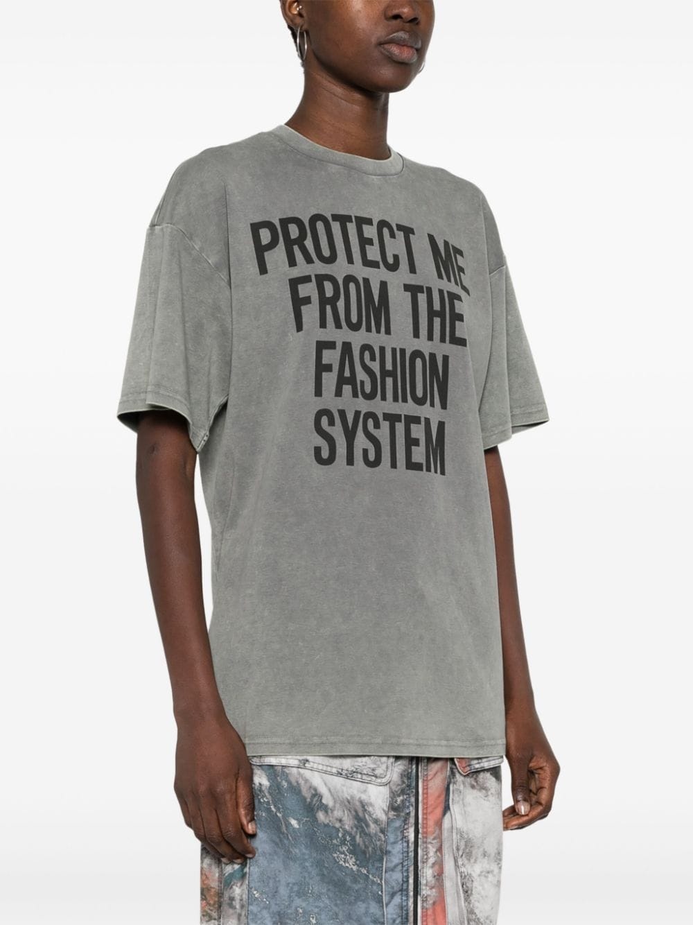 slogan-print cotton T-shirt - 3