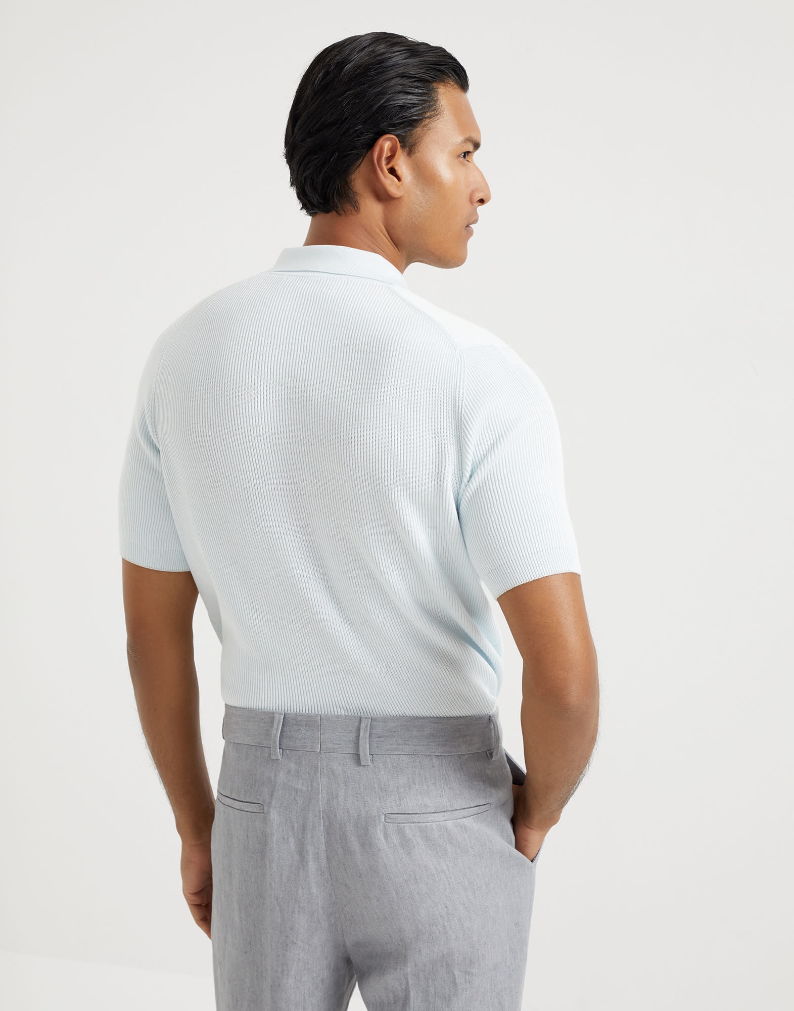 Cotton English rib knit polo - 2