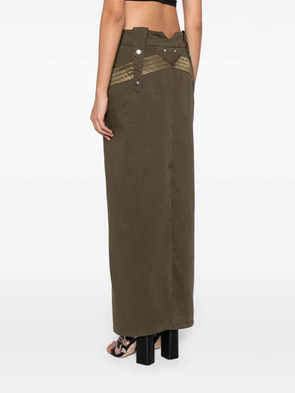 mid-rise cotton maxi skirt - 4