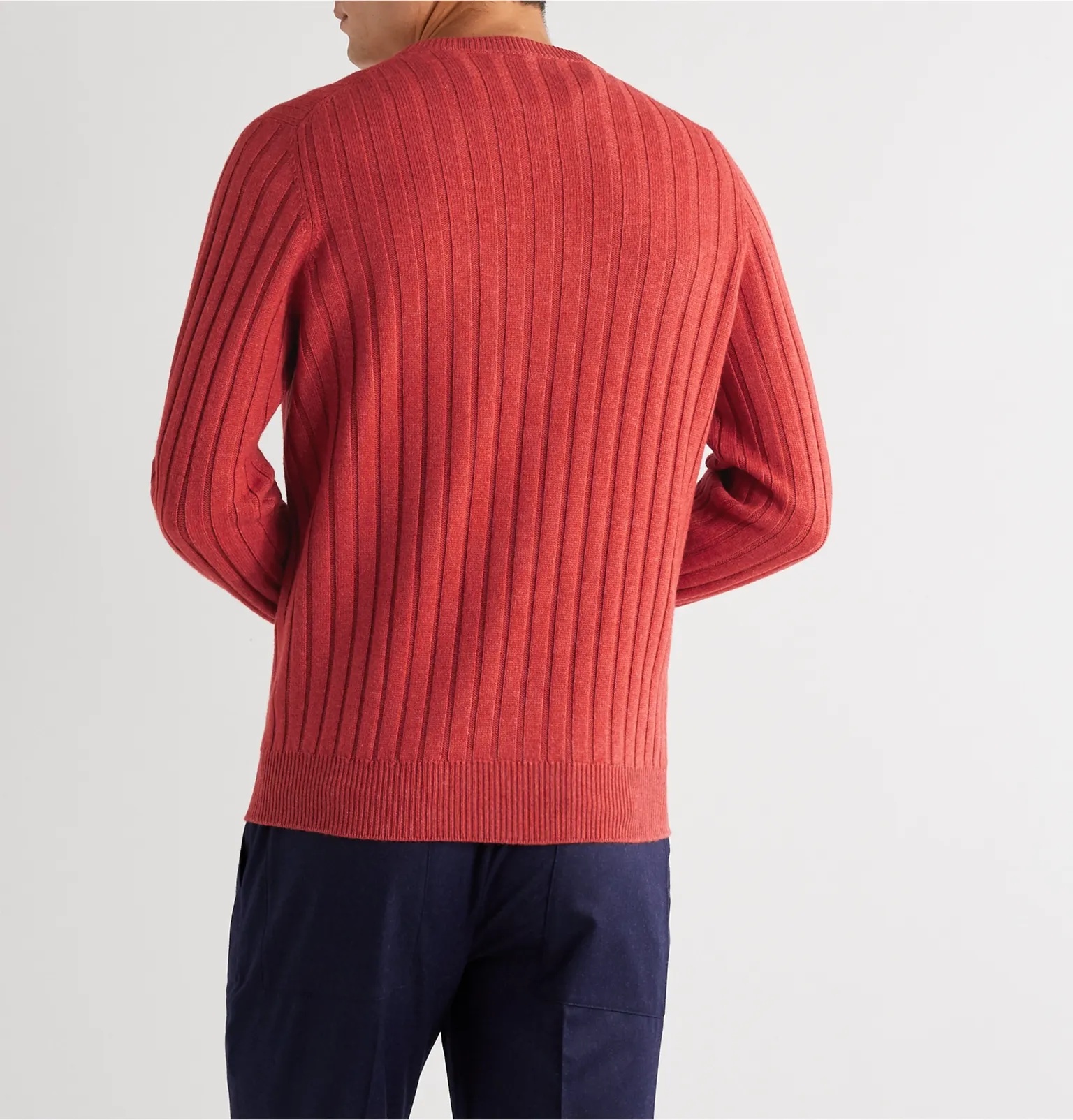 Slim-Fit Ribbed Virgin Wool, Cashmere and Silk-Blend Sweater - 4