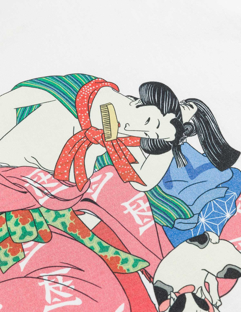 EVISU X F-LAGSTUF-F Shuga and Koban Coin Seagull Print Regular Fit T-shirt - White 4