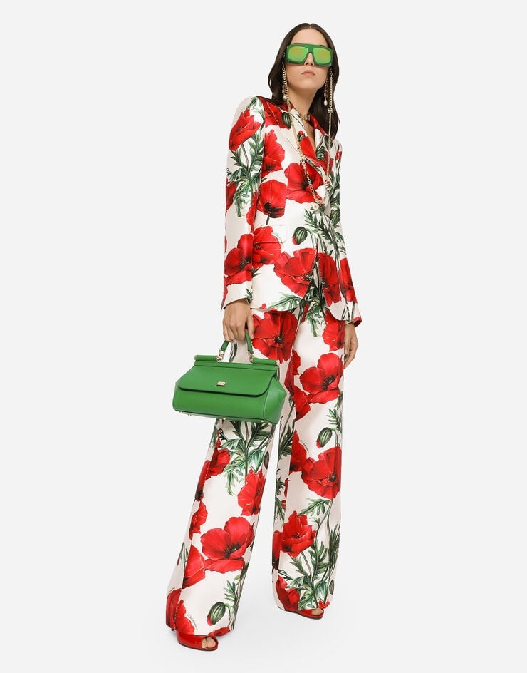 Poppy-print shantung Turlington blazer - 5