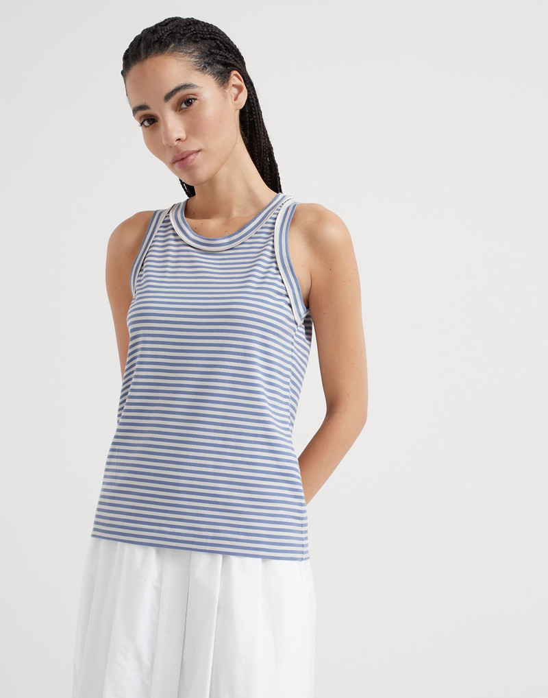 코튼 스트립 jersey top 와 monili - 1