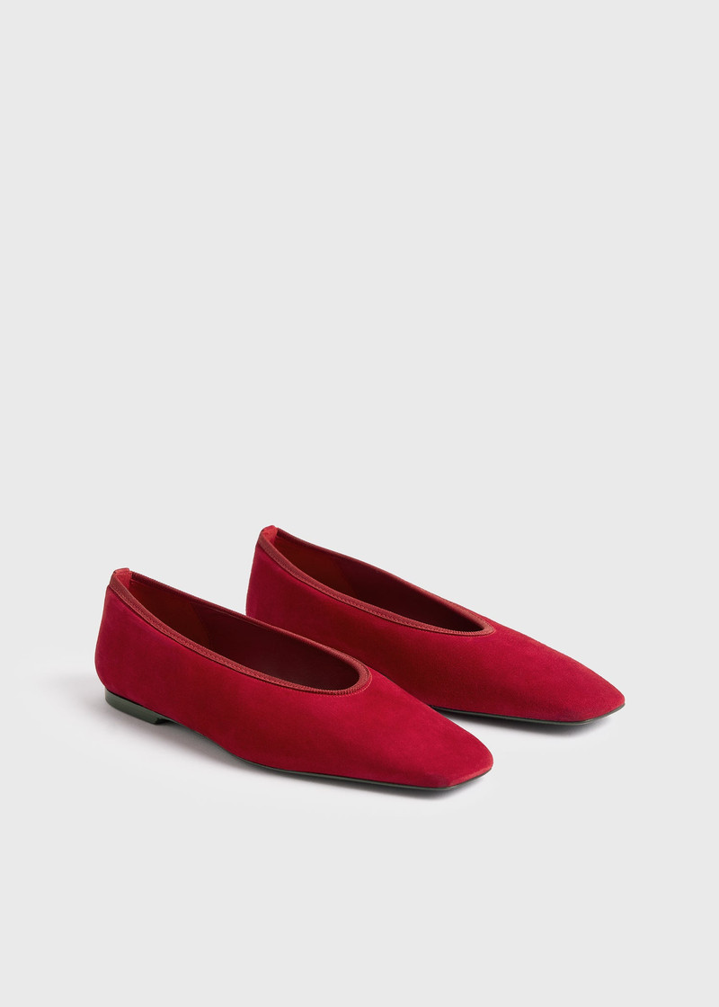 Minimalist suede ballerinas scarlet 4