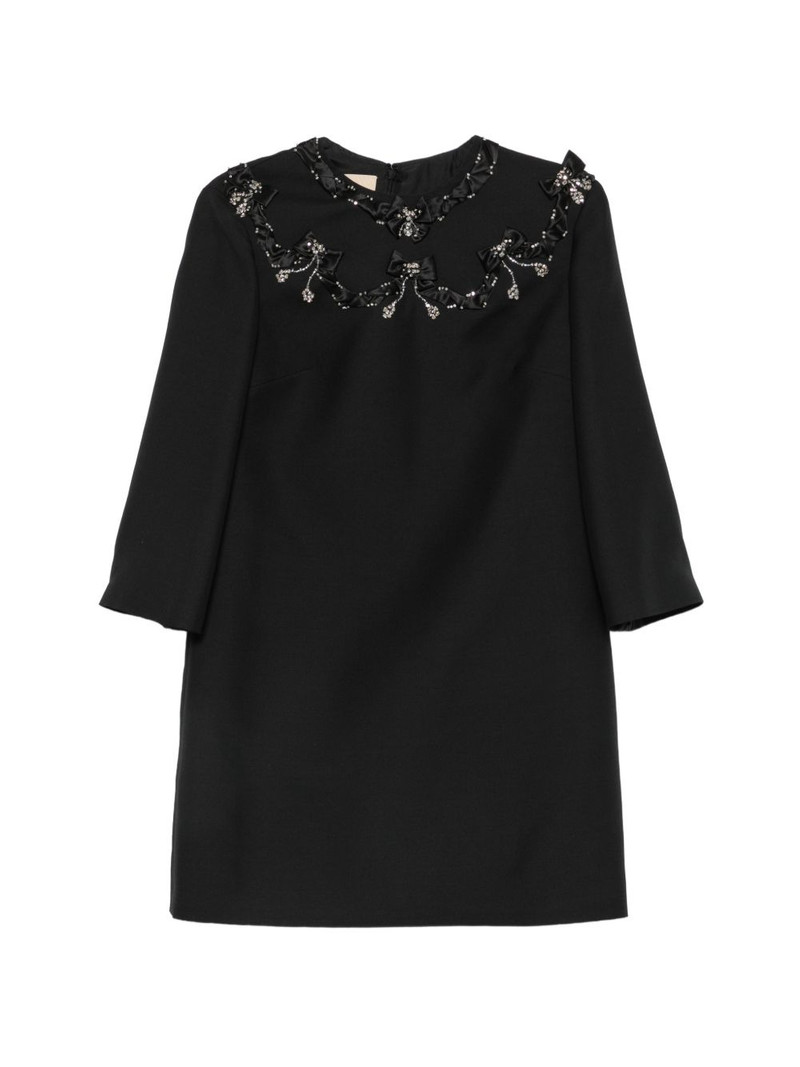 crystal-embellished bow-detail dress 1