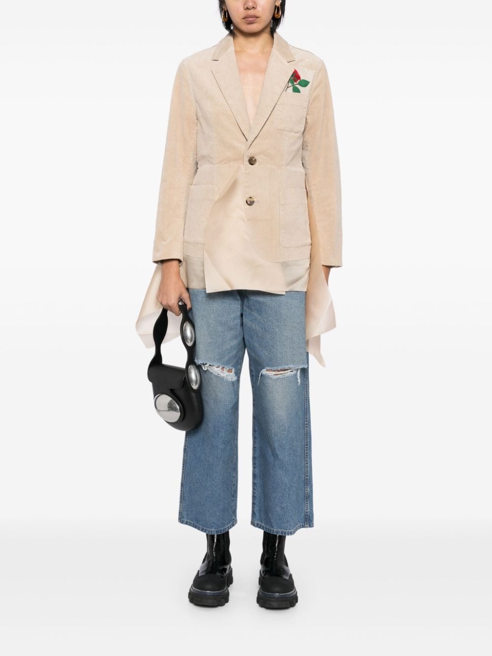 distressed straight-leg jeans - 2