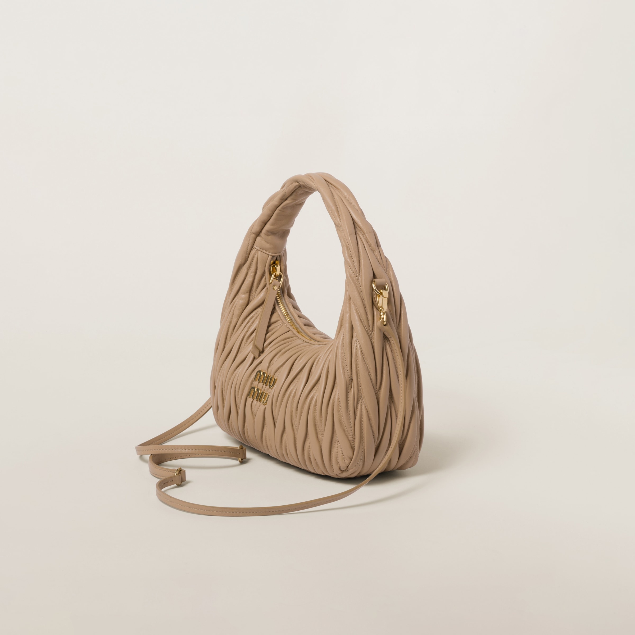 Wander matelassé nappa leather hobo bag - 3