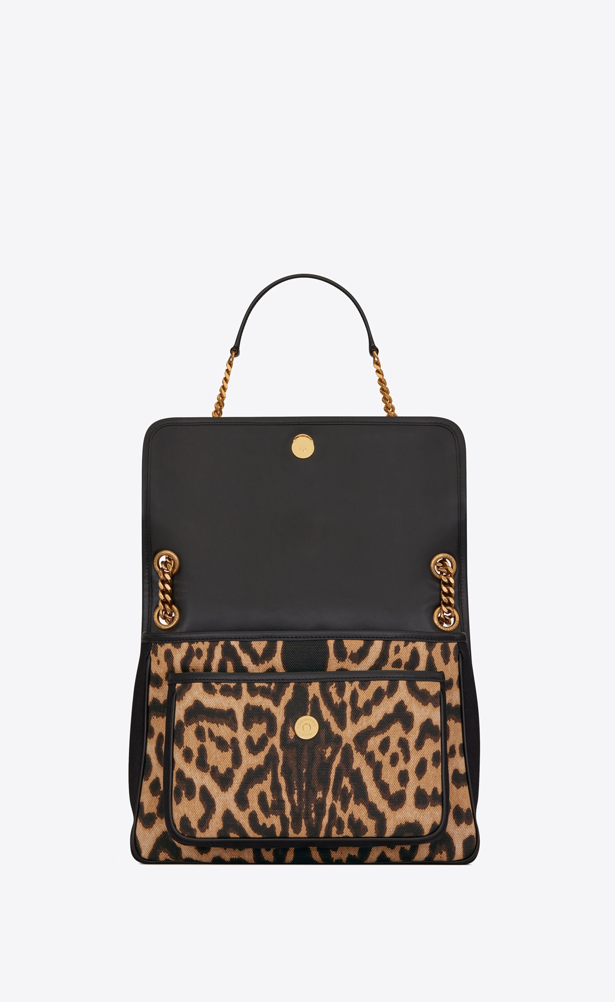 niki medium in leopard-print canvas and smooth leather - 5
