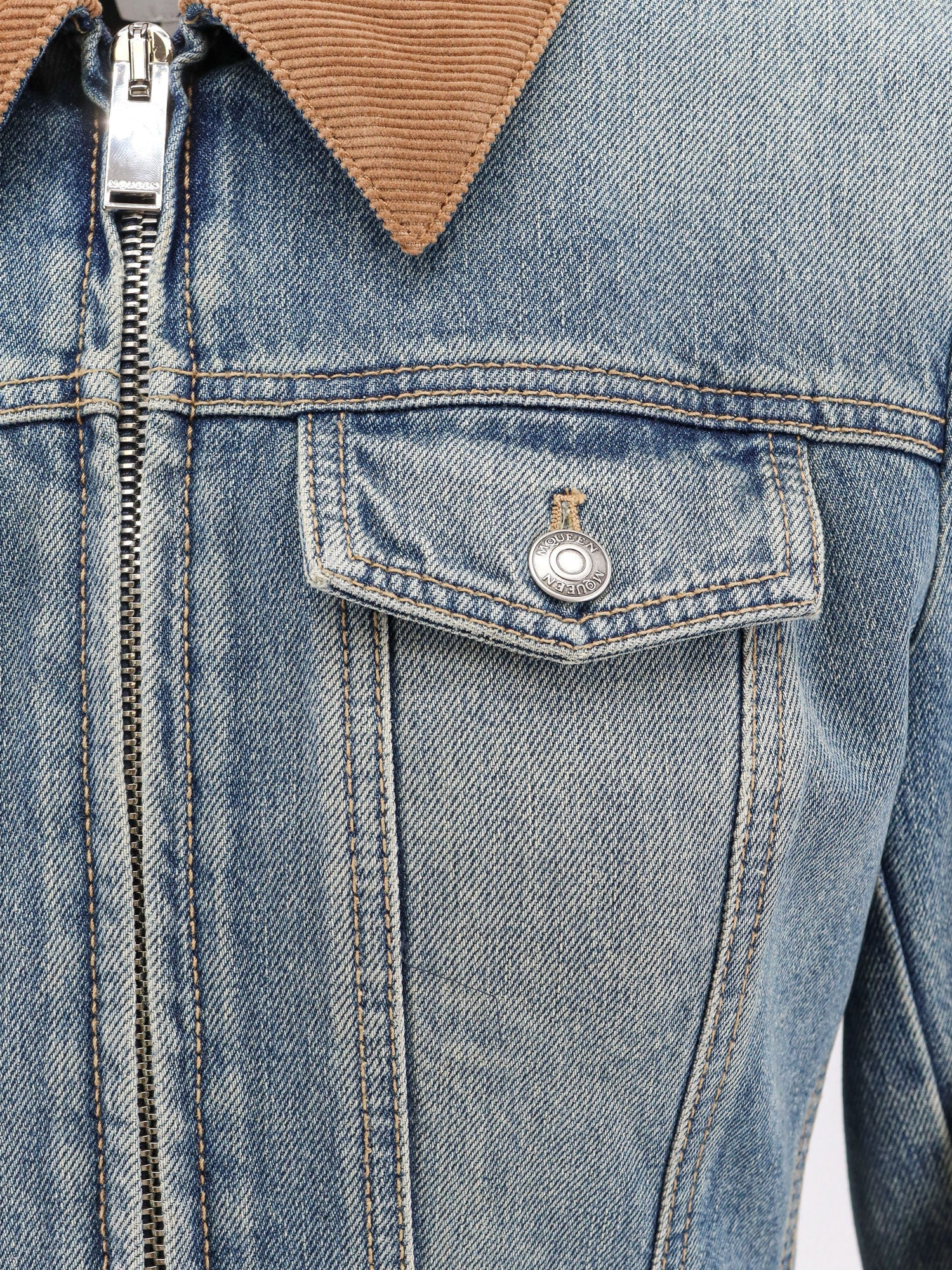 Denim Jacket With Volant - 4