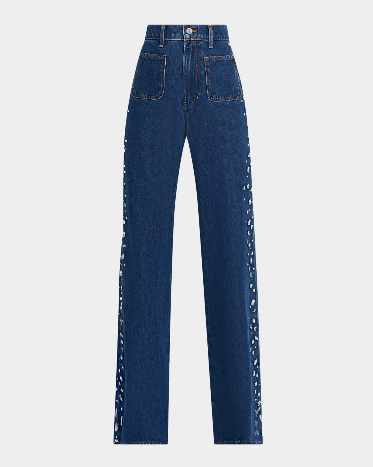 Kasey Embellished Mid-Rise Jeans - 1