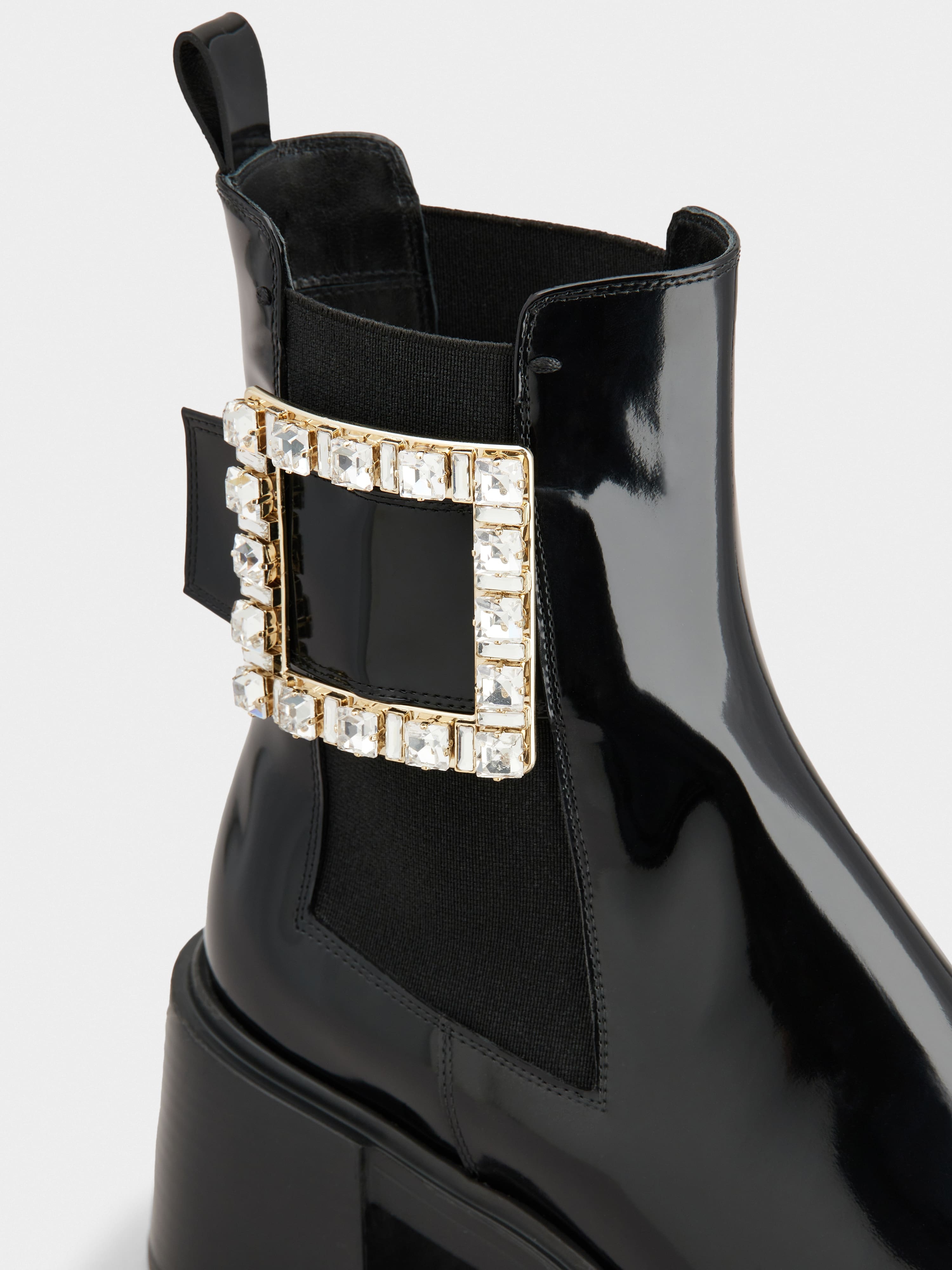 Viv' Rangers Strass Buckle Chelsea Ankle Boots in Leather - 3