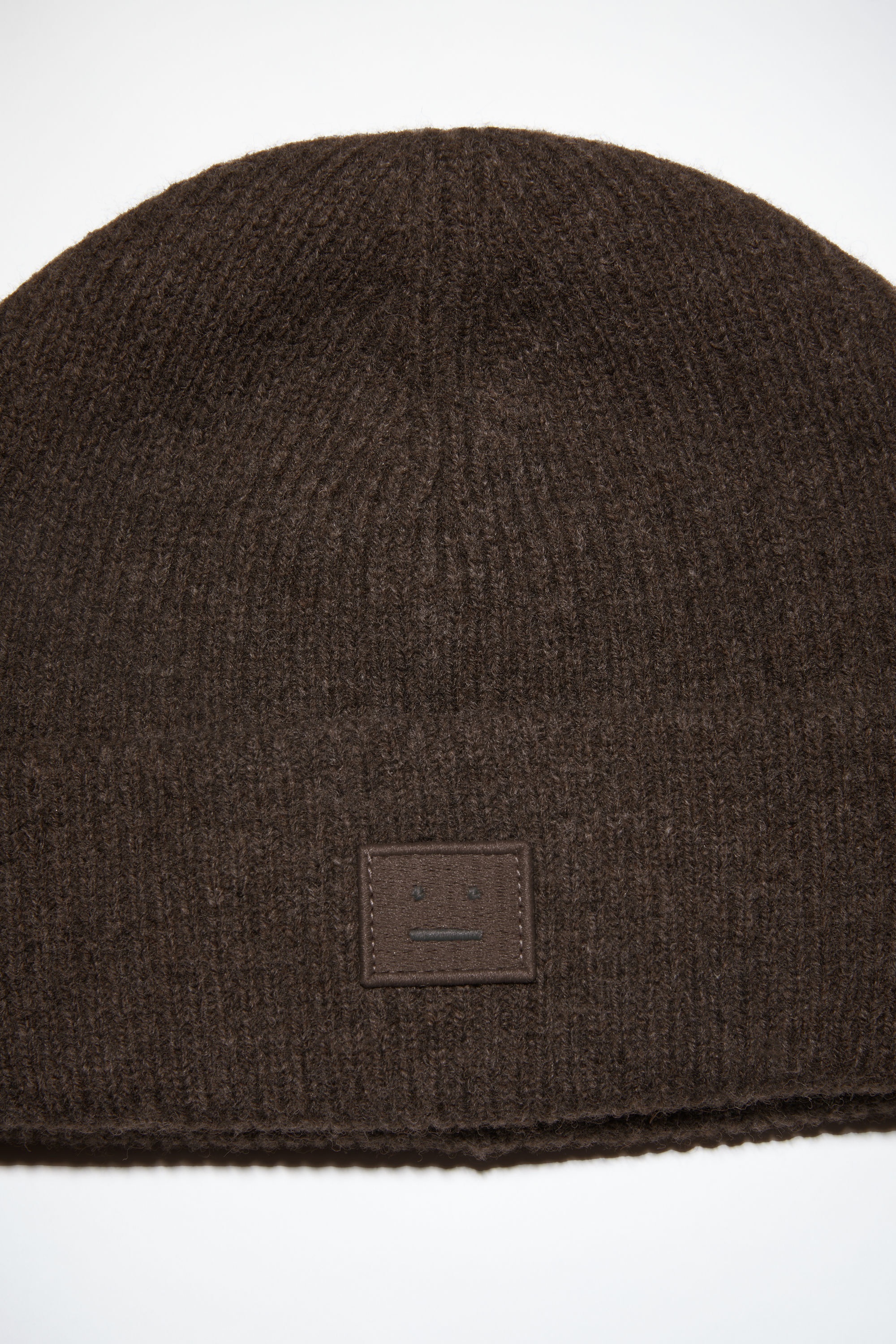 Ribbed knit beanie hat - Grey/brown melange - 4