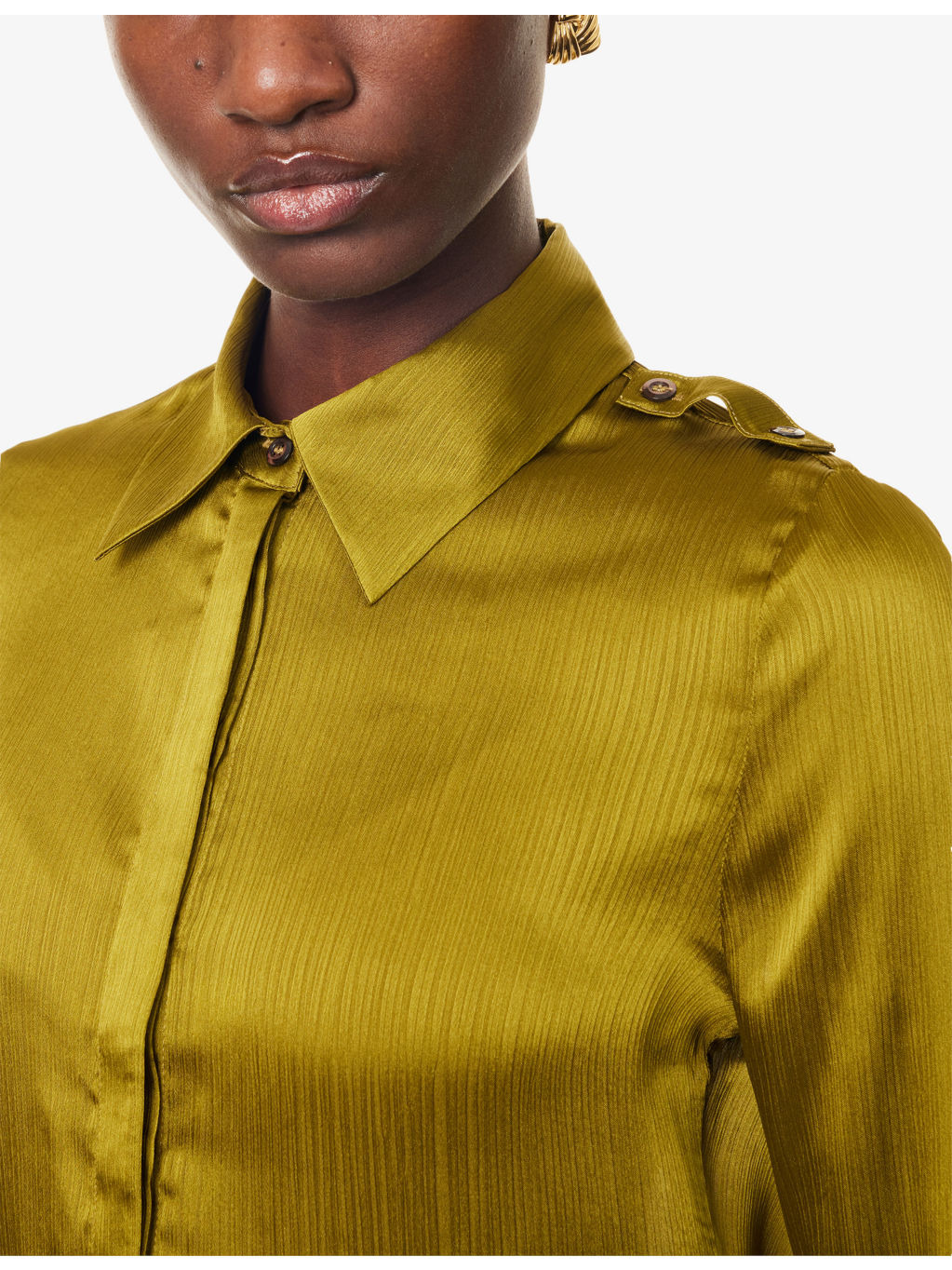 Sezanne Long-Sleeve Satin Shirt - 5