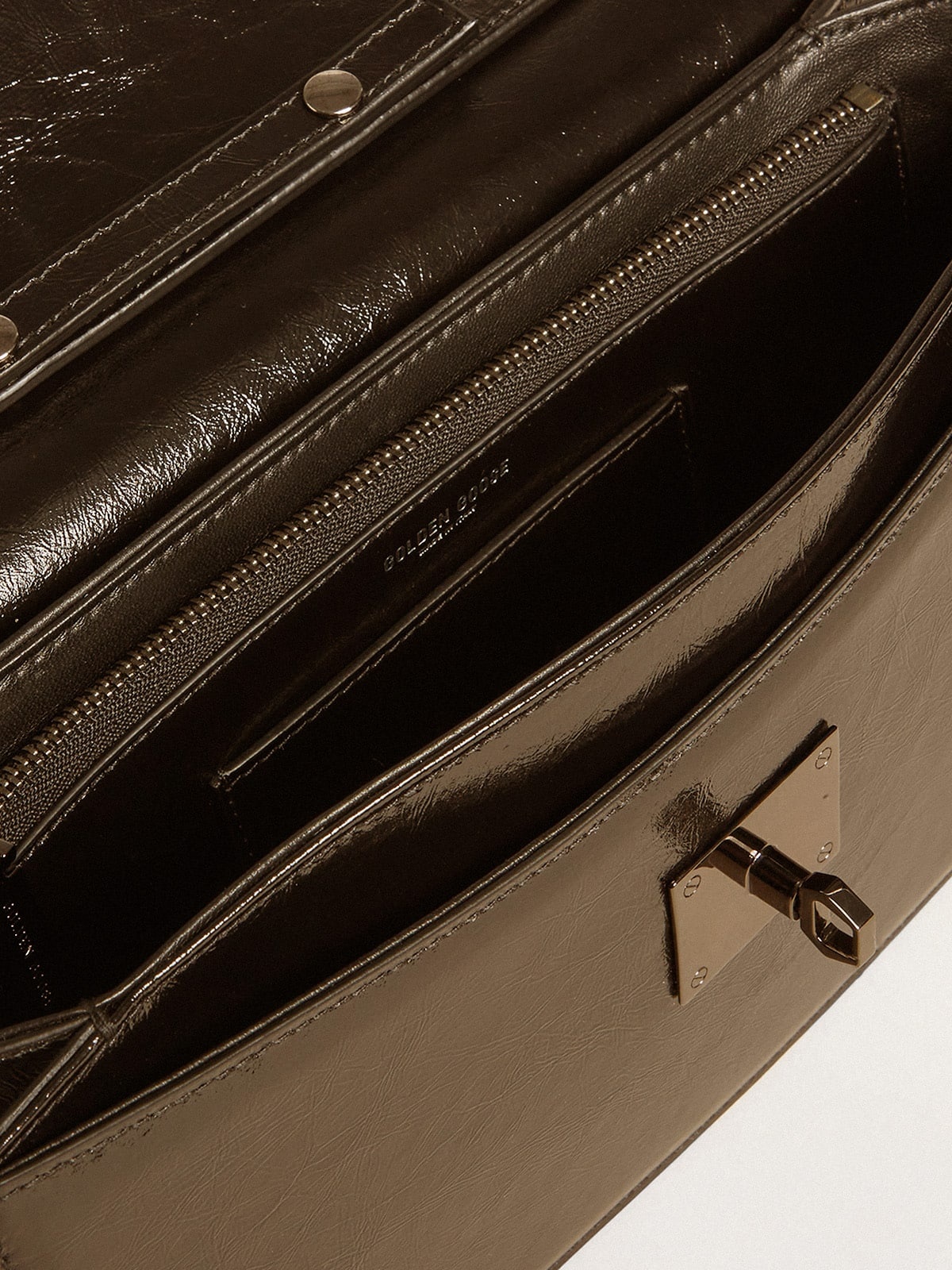 Gioia Bag in black glossy leather with metal details - 6