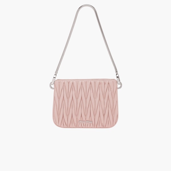 Miu Sassy matelassé nappa leather handbag - 3