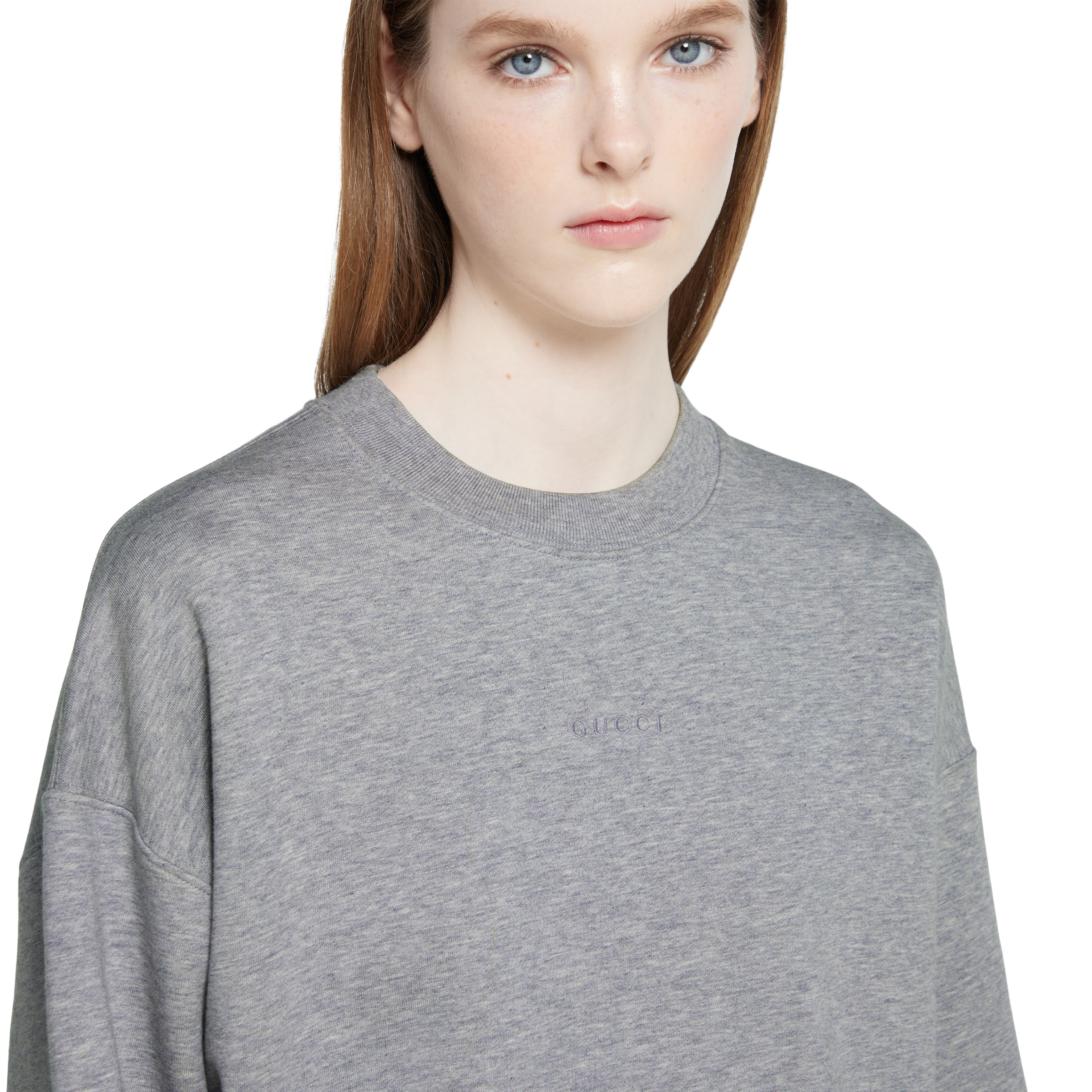 Cotton jersey sweatshirt with embroidery - 5