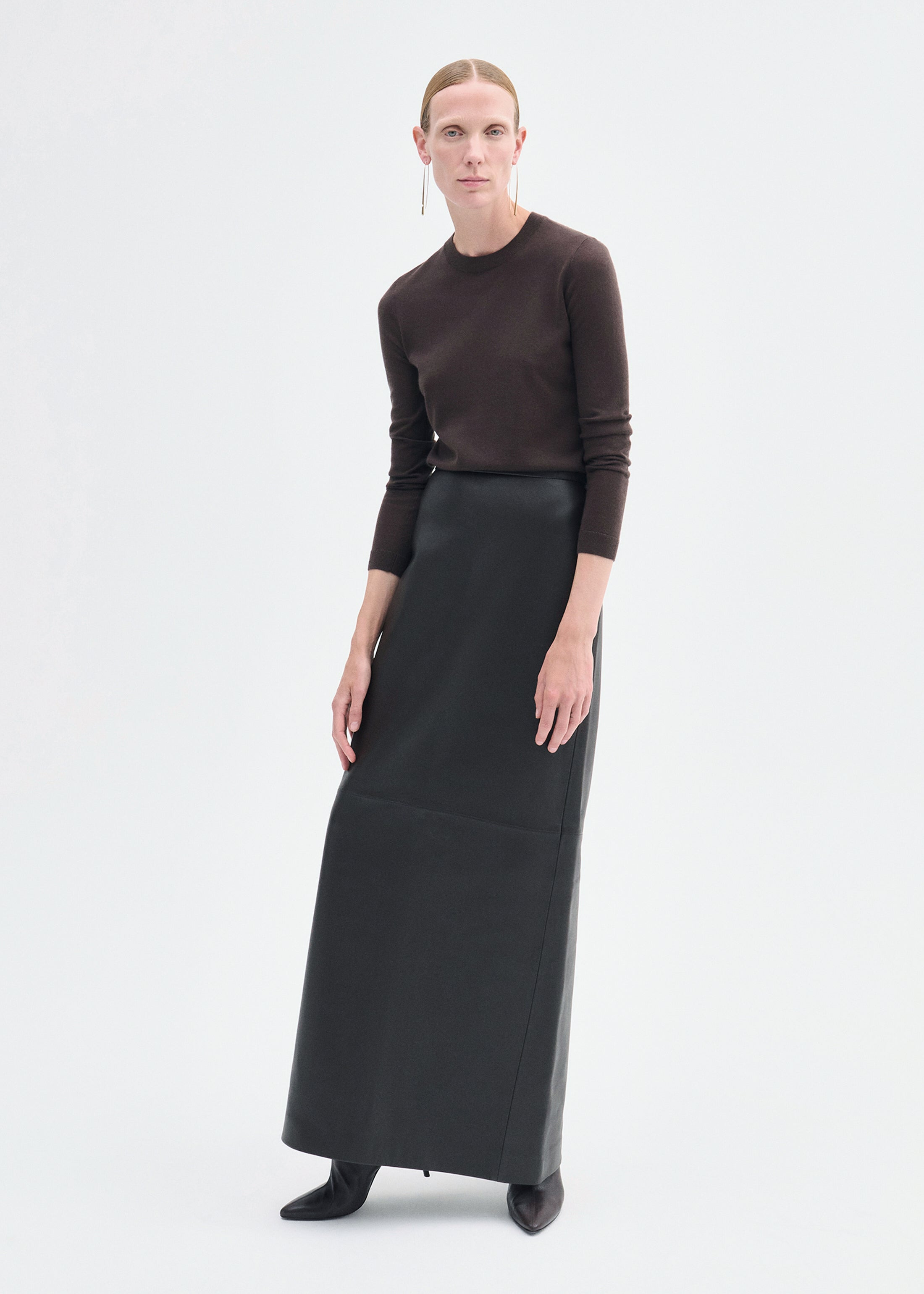 Full-Length Pencil Skirt in Leather - 2
