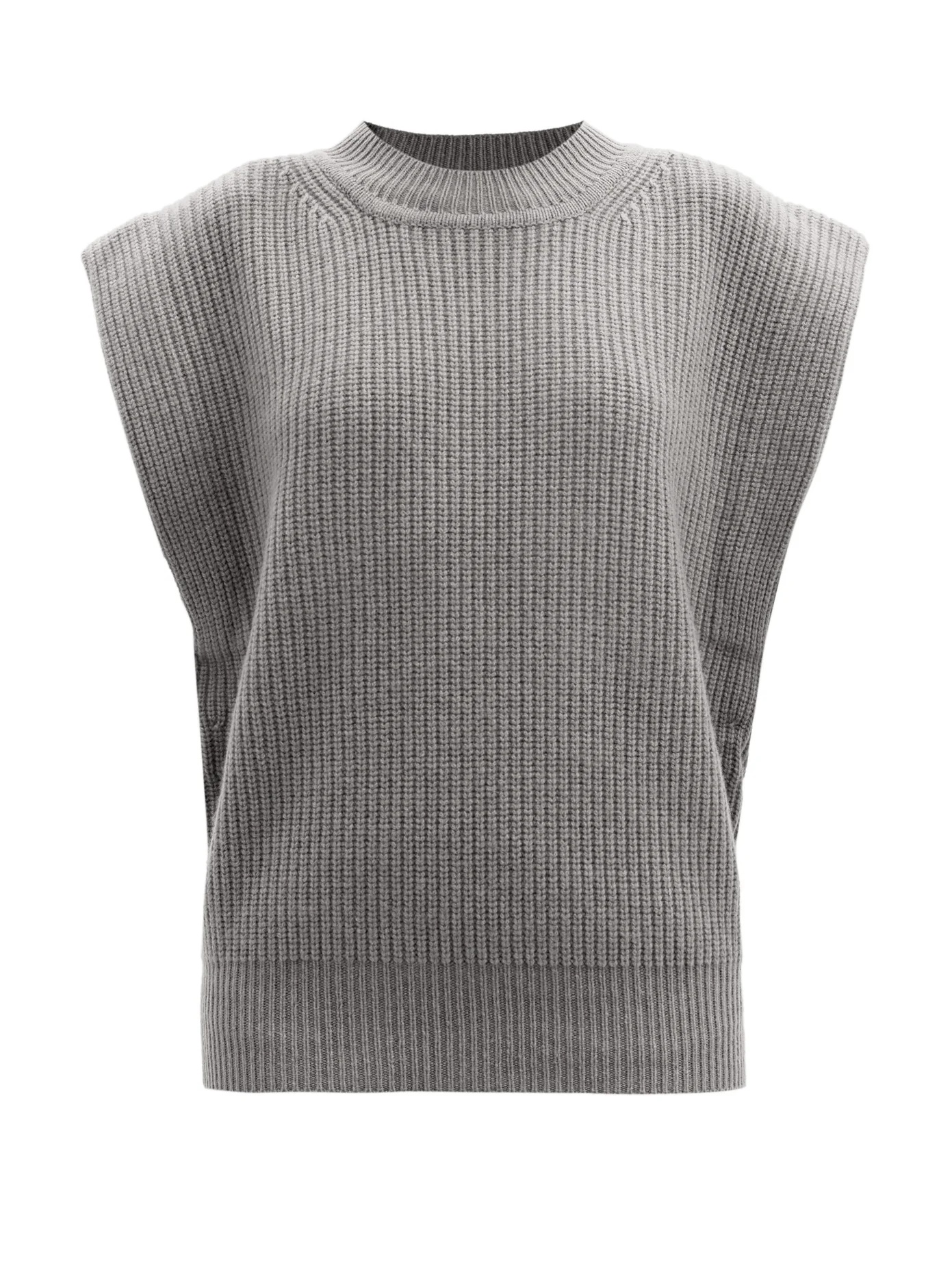 Bridget cap-sleeve cashmere and wool sweater - 1