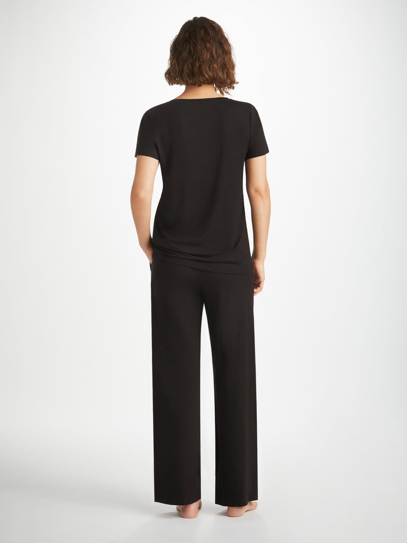 Women's Lounge Trousers Basel Micro Modal Stretch Black - 4